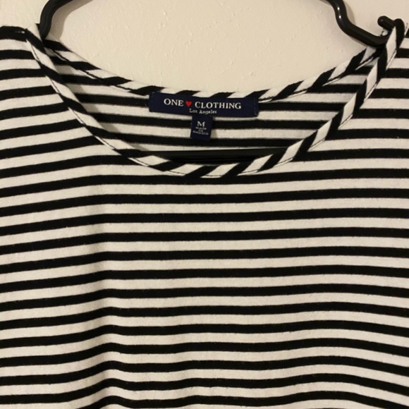 3for$20 black and white striped T-shirt dress - Picture 2 of 3
